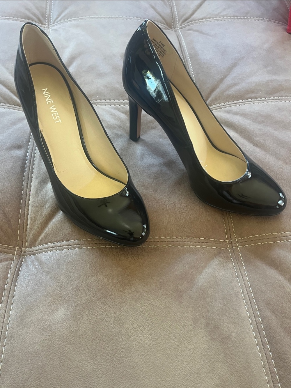 Nine West Black Patent Leather Pointed-Toe Pumps